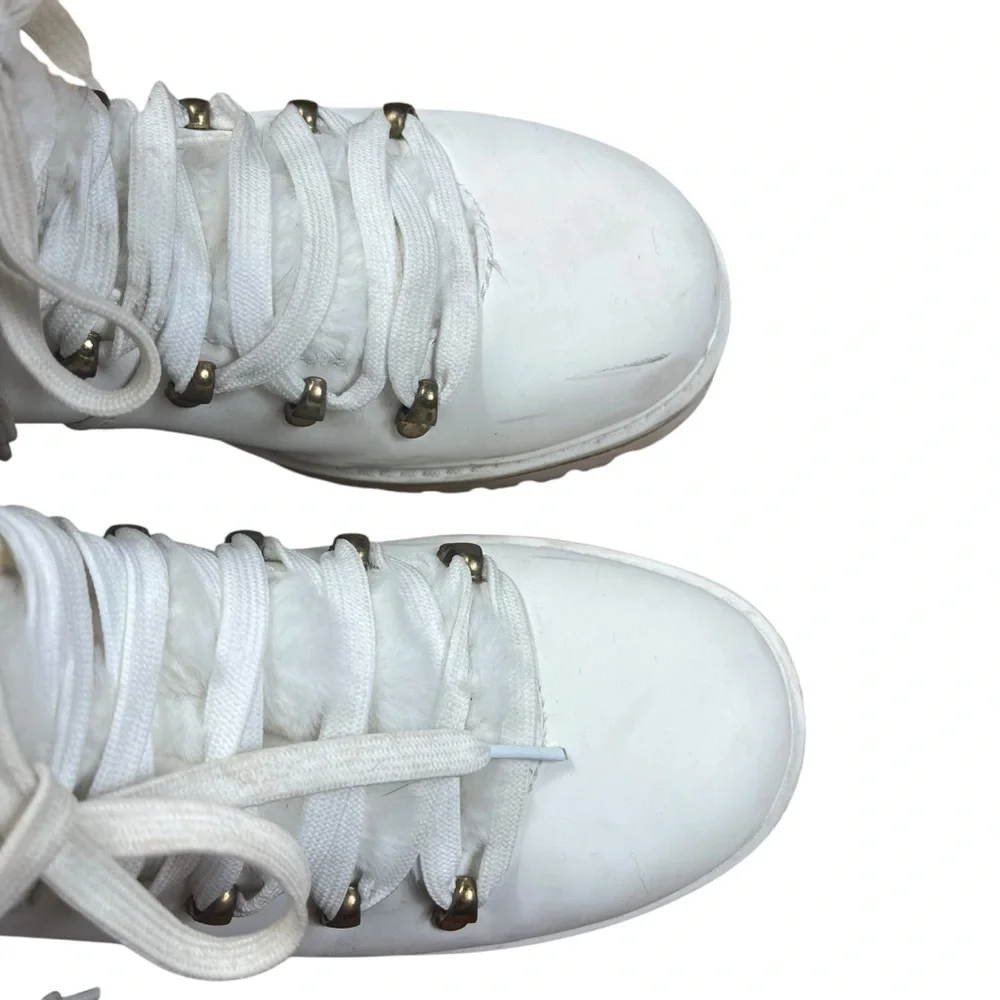 BAMBOO White Lace-Up Fur Winter Boots - Picture 10 of 10